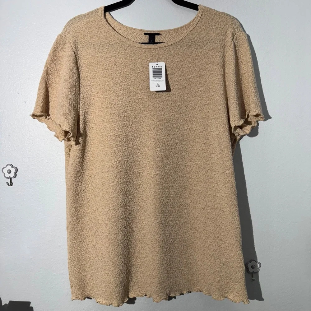 TORRID Textured Crepe Jersey Crew Neck Tee